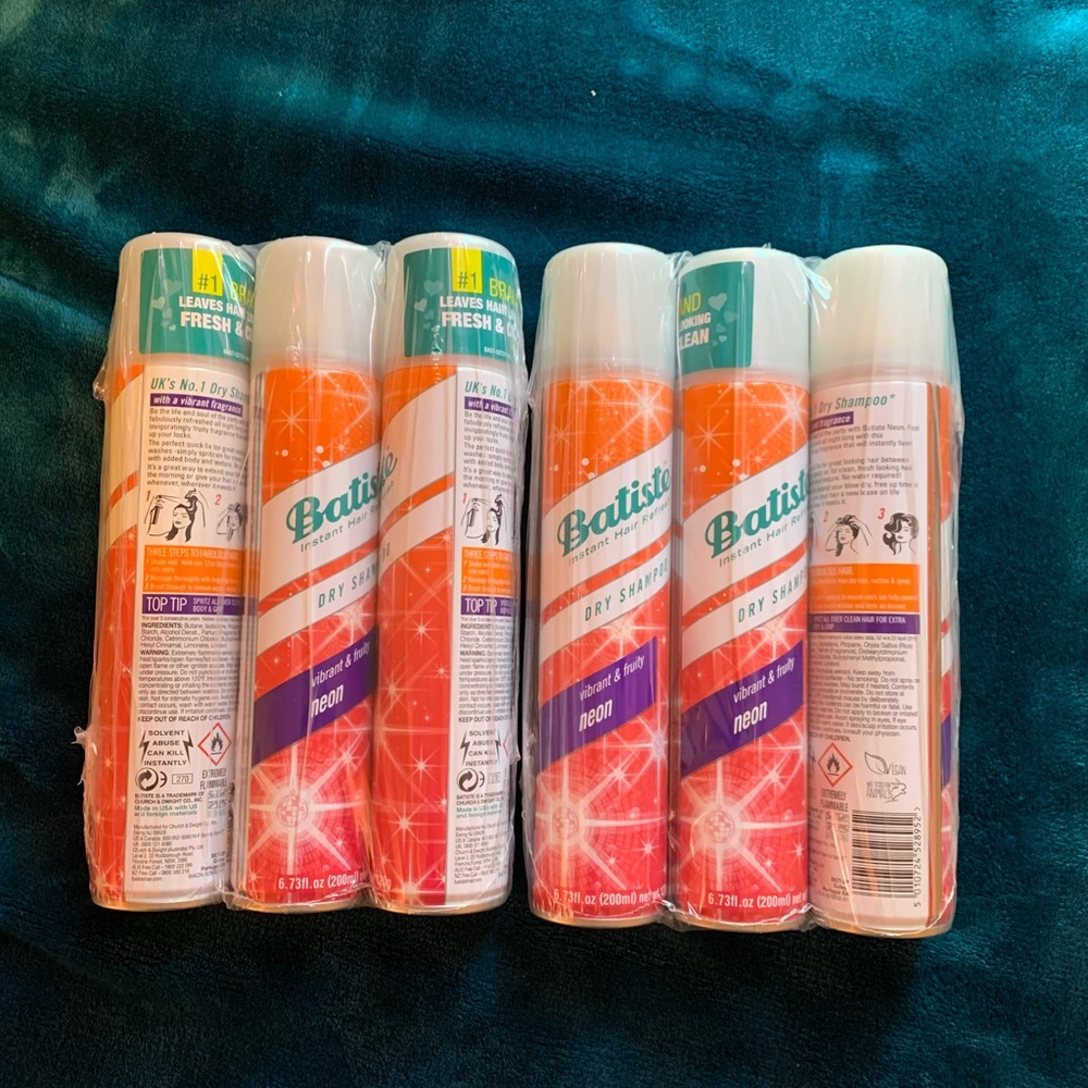 6 bottles of Batiste dry shampoo